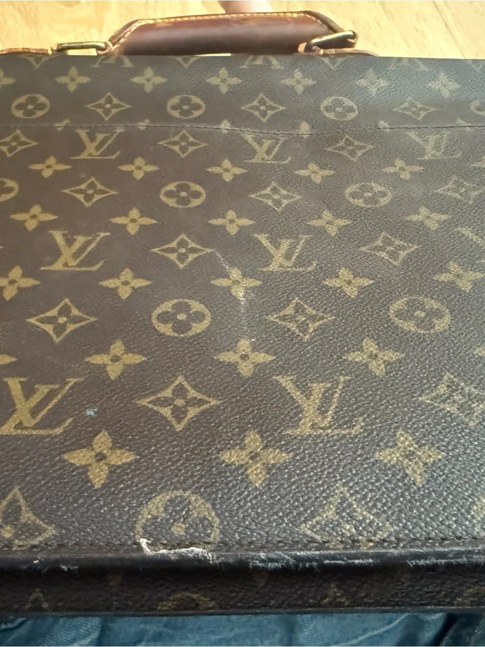 Louis Vuitton Monogram Canvas Briefcase in Brown and Gold Hardware